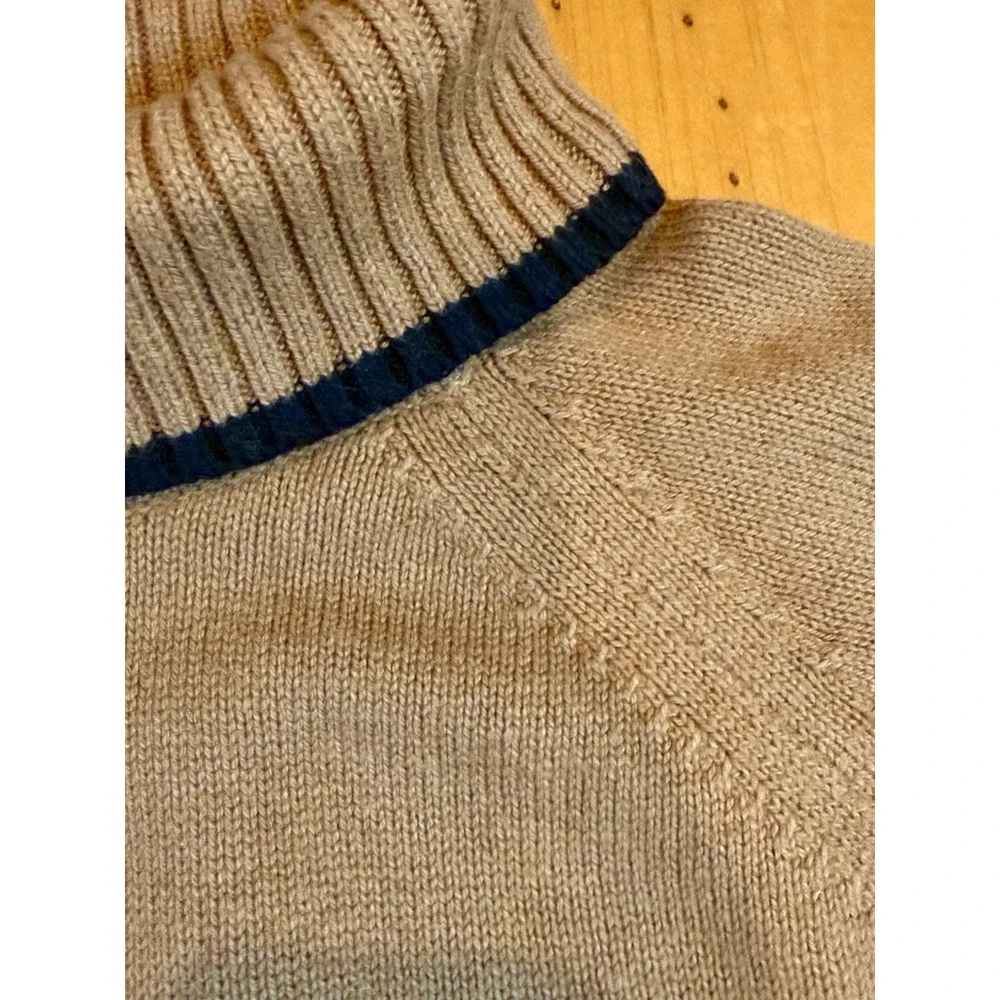 Banana Republic Mens M Knitwear Pullover Ski Turtleneck Sweater Dark Camel Brown